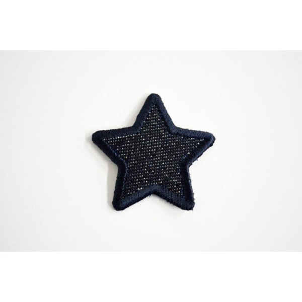 Application à thermocoller petite étoile denim brut 35mm x 35mm - Photo n°1
