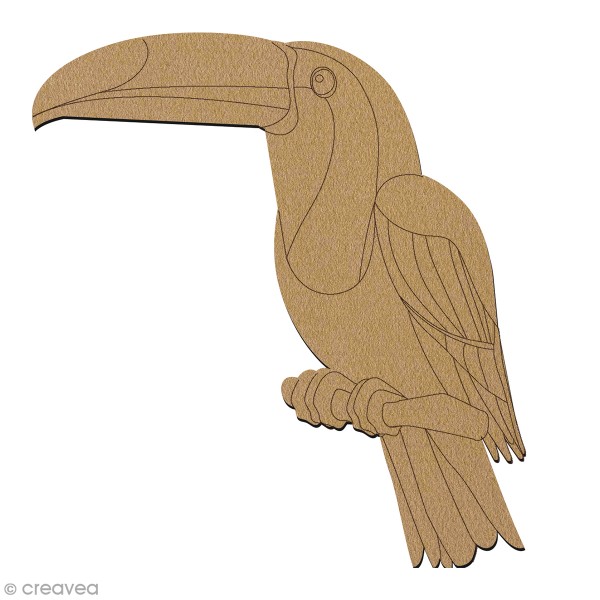 Toucan en bois à décorer - 15 cm - Photo n°1