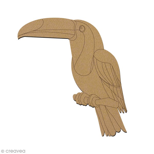 Toucan en bois à décorer - 7 cm - Photo n°1