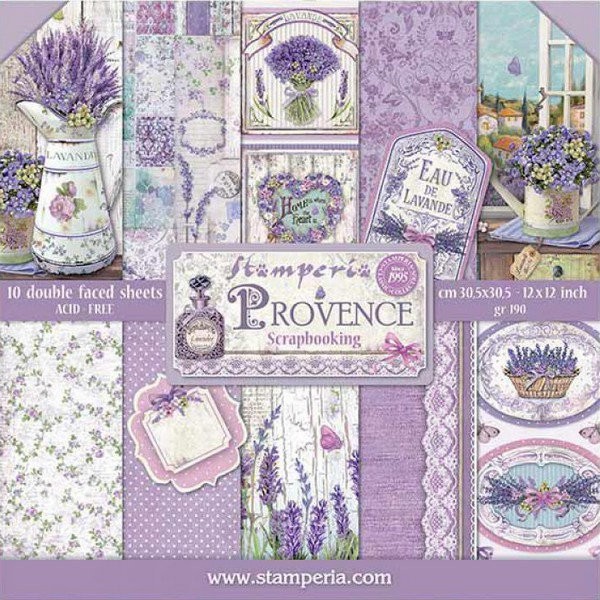 10 papiers scrapbooking 30 x 30 cm STAMPERIA PROVENCE - Photo n°1