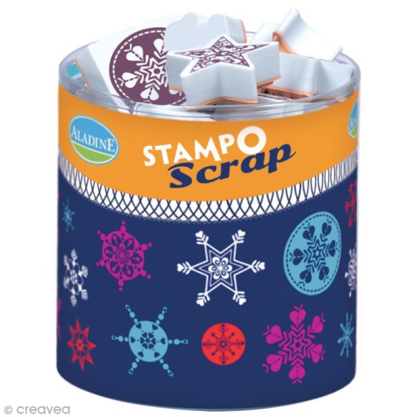 Kit de 26 tampons Stampo scrap - Etoiles des neiges - Photo n°1
