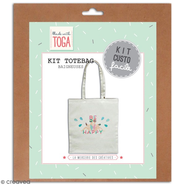 Kit Tote bag à décorer - Baigneuses - 37 x 42 cm - Photo n°1