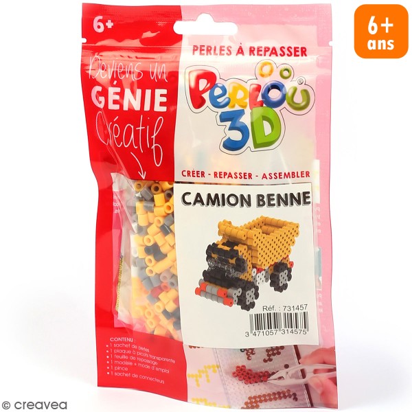 Kit Perles à repasser Perlou 3D - Camion benne - Photo n°1