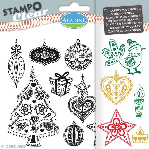 Kit de tampons Stampo - Clear Noël - Planche 15 x 12,5 cm - 12 pcs - Photo n°1