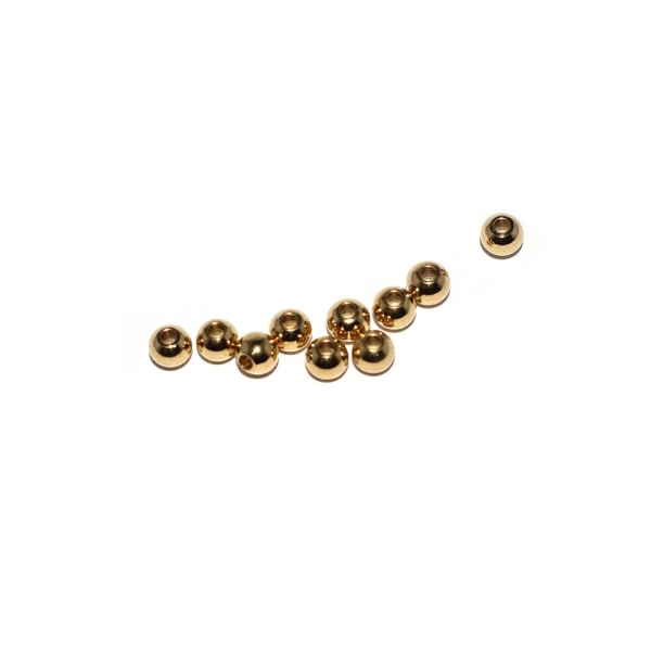 Perle ronde en métal doré 4 mm tr 1,2 mm - Photo n°1