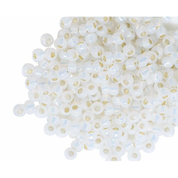 20g de verre rond blanc laiteux argenté TOHO japonais perles de graines 11/0 Tr-11-2100 2.2mm - Photo n°1
