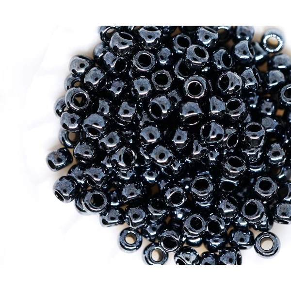 20g Hématite métallique Verre rond noir TOHO Perles de graines japonaises 8/0 Tr-08-81 3mm - Photo n°1