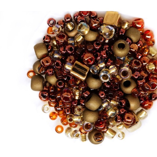 20g Ocha Bronze Mix Verre Rond Japonais TOHO Perles de Rocaille Tx-01-3205 - Photo n°1