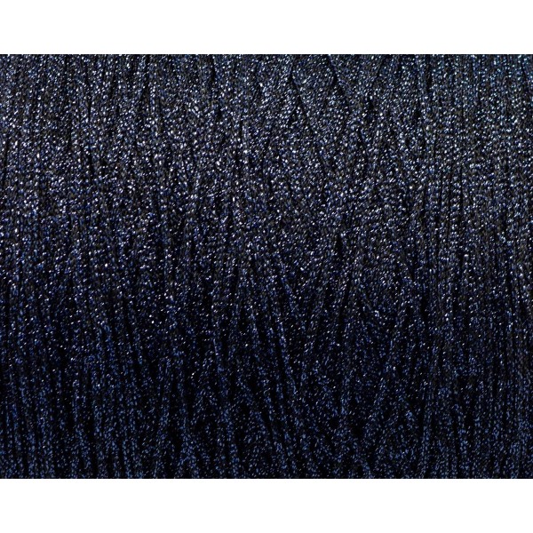 30m Cordon Tressé Noir Et Bleu Brillant En Polyester Et Lurex 1,5mm Très Souple - Photo n°3