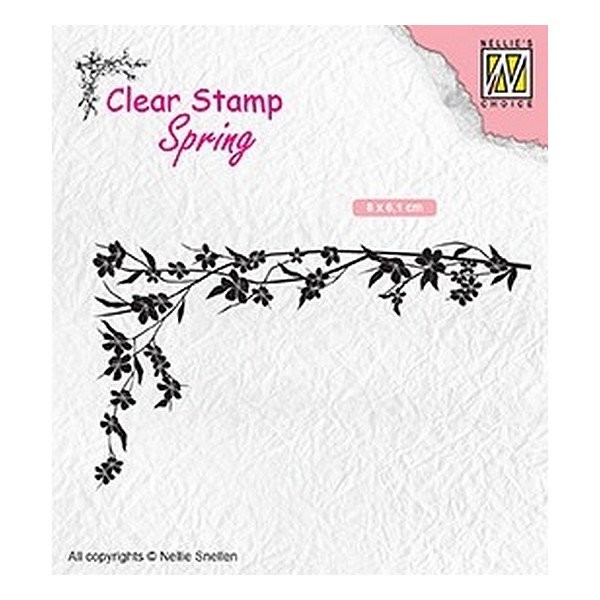 Tampon transparent clear stamp scrapbooking Nellie's Choice COIN DE FLEURS 007 - Photo n°1