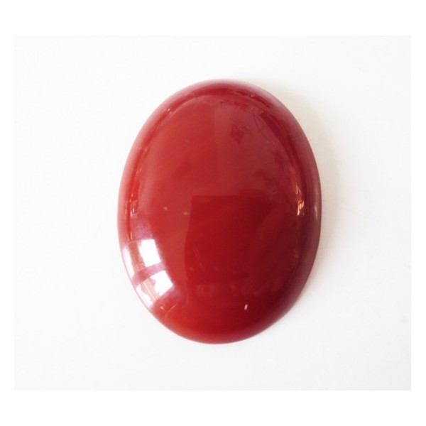 Cabochon Ovale 40x30mm AGATE ROUGE - Photo n°1