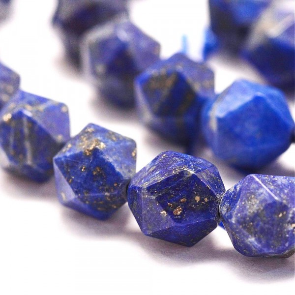 5x Perles Géometriques Facettes 8mm Lapis Lazuli - Photo n°1