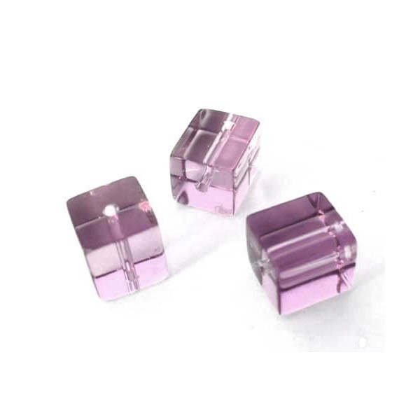 10x Perles Verre Cubes 6mm LT AMETHYST - Photo n°1