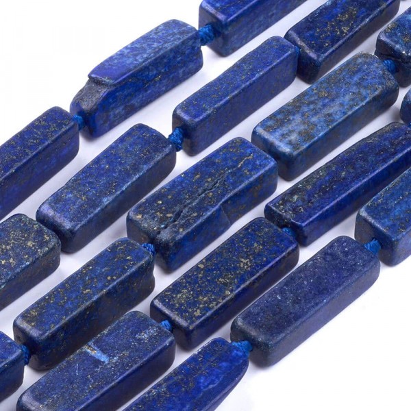 2x Perles Rectangles pierre naturelle 28x10mm Lapis Lazuli - Photo n°1