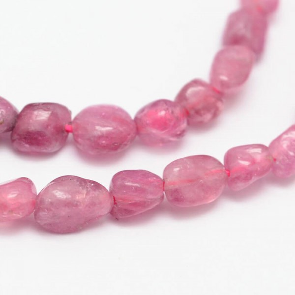 10 Perles nuggets 46mm Tourmaline Rose - Photo n°2
