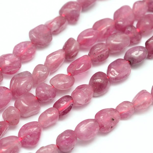 10 Perles nuggets 46mm Tourmaline Rose - Photo n°1