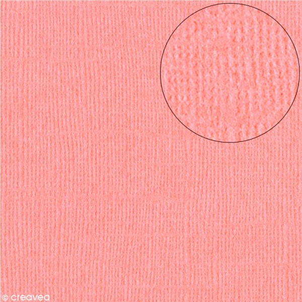 Papier scrapbooking Bazzill 30 x 30 cm - Texture - Roselle (rosé) - Photo n°1
