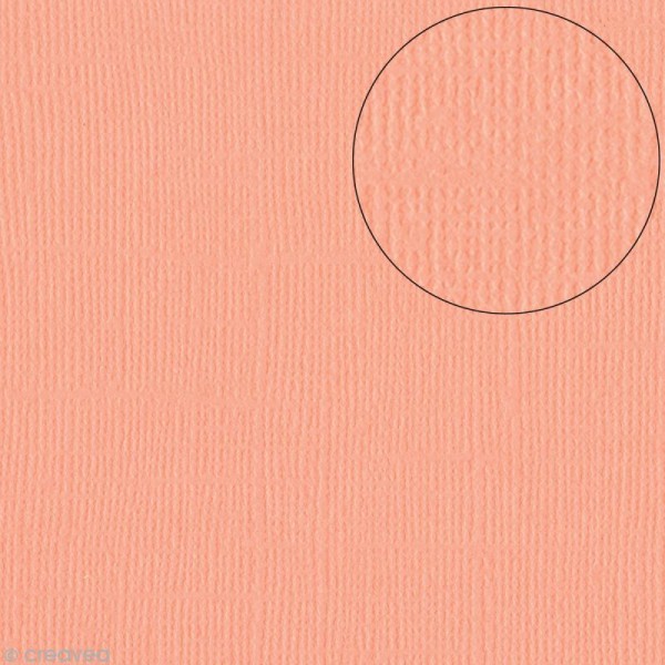 Papier scrapbooking Bazzill 30 x 30 cm - Texture - Coral Cream (orange corail) - Photo n°1