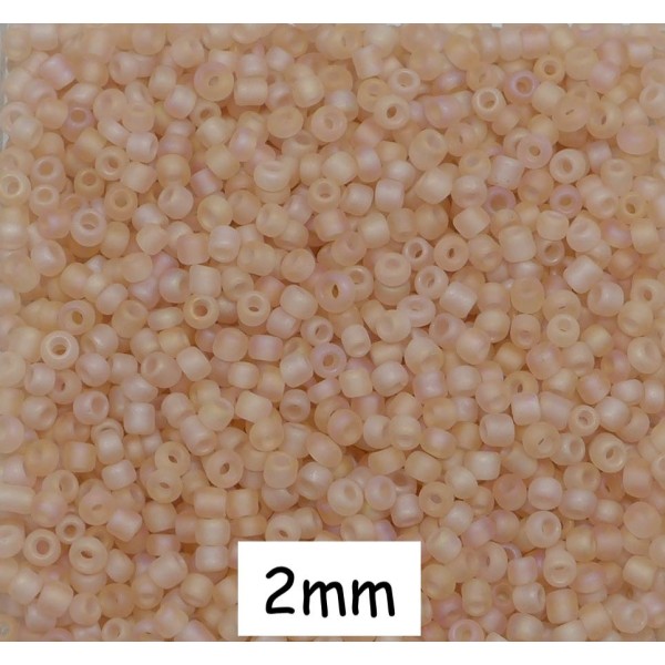 30g Perles De Rocaille 2mm Orange Saumon Mat Ab Environ 2850 Perles - Photo n°1