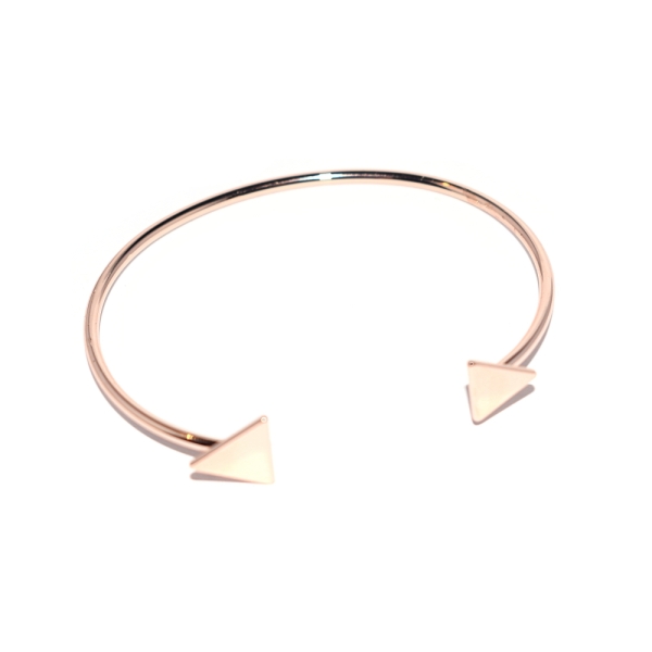 Bracelet jonc triangle métal rose gold ajustable - Photo n°1