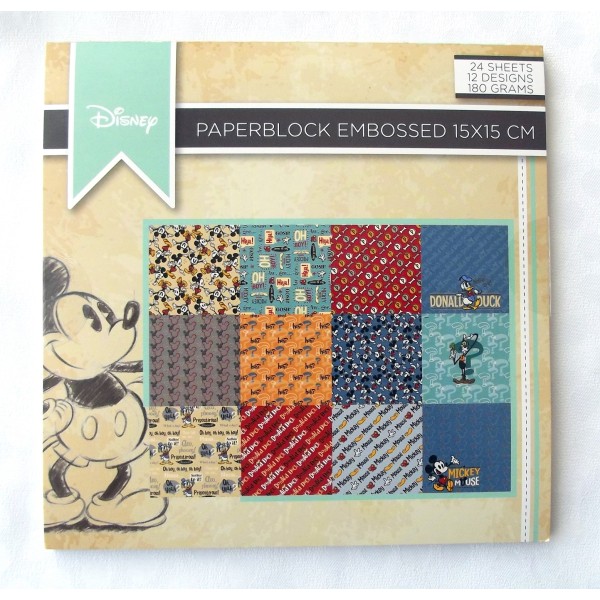 Bloc papier Disney Mickey - multicolore - 24 feuilles - 15 x 15 cm - Photo n°1