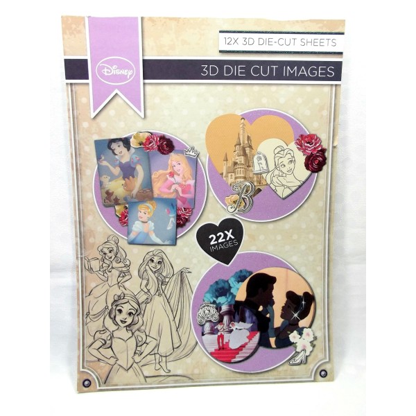Bloc A4 die-cut 3D Disney - Princesses - 12 feuilles - Photo n°1
