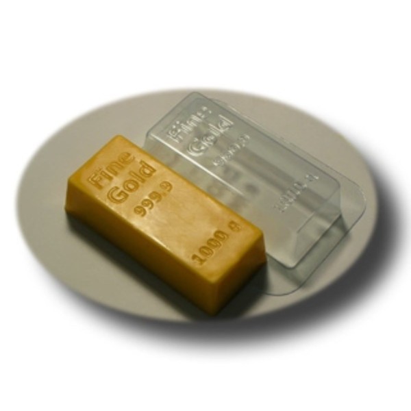 1pc lingot d'Or, d'Argent Rectangle en Plastique Fabrication de Savon Moule Cadeau Pour Elle, Pour L - Photo n°1