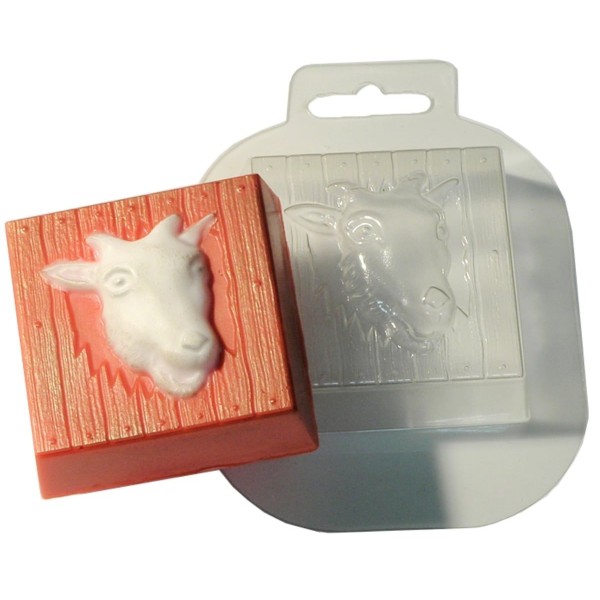 1pc Chèvre Animal Rectangle en Plastique Fabrication de Savon Moule Cadeau Pour Elle, Pour Lui Moule - Photo n°1
