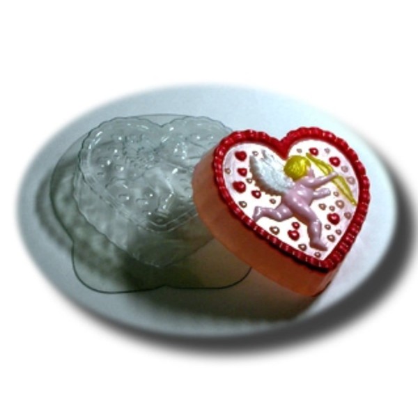 1pc Cupidon Ange de l'Amour du Cœur Amour Valentine en Plastique Fabrication de Savon Moule Cadeau P - Photo n°1