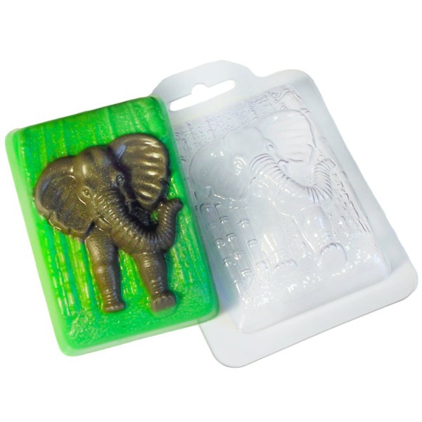 1pc Jungle Éléphant Animal en Plastique Fabrication de Savon Moule Cadeau Pour Elle, Pour Lui Moule - Photo n°1