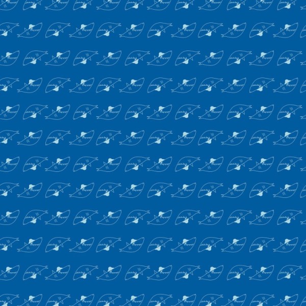 Tissu jersey Oeko tex imprimé petits requins fond bleu - Photo n°1