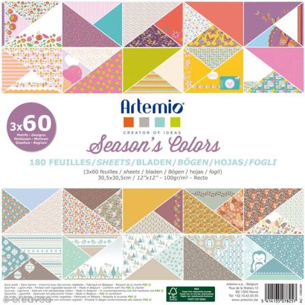 Papier Scrapbooking Artemio - Season's Color - 30,5 x 30,5 cm - 180 feuilles - Photo n°1