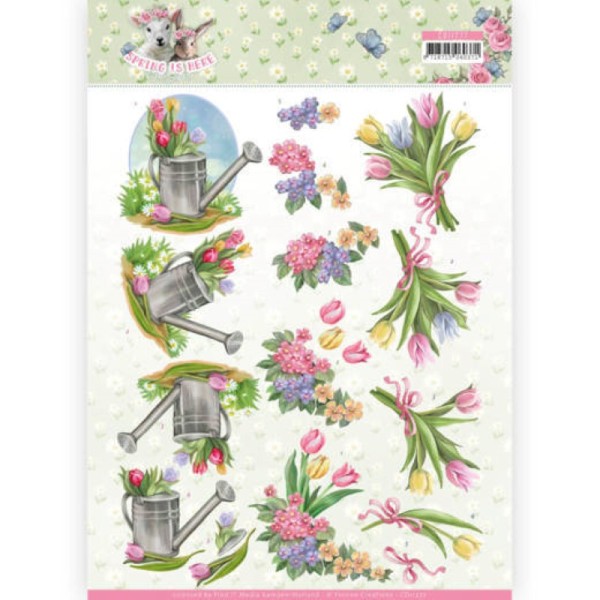 Carte 3D à découper - CD11277 - Spring is here - Tulipes - Amy Design - Photo n°1