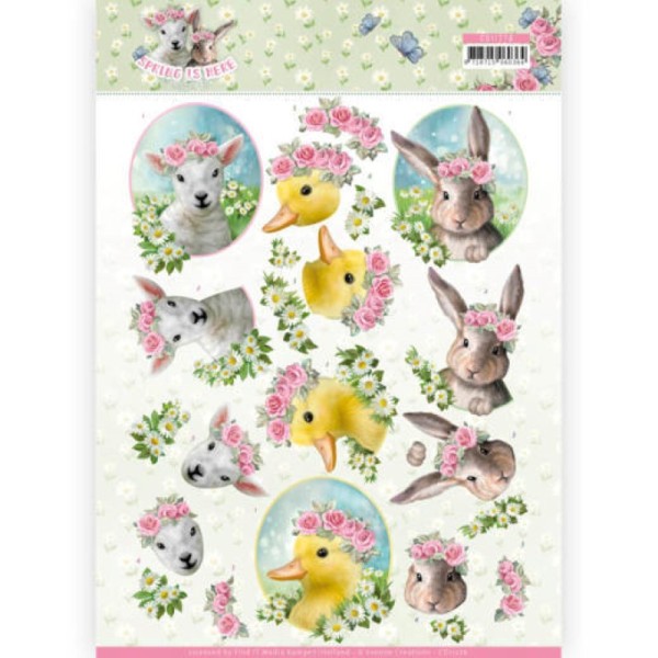 Carte 3D à découper - CD11276 - Spring is here - Bébés animaux - Amy Design - Photo n°1