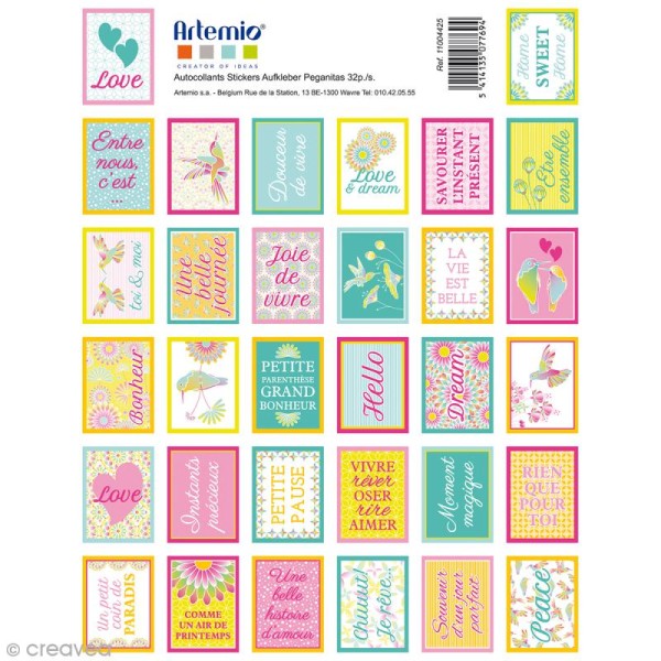 Stickers timbre décoratif - Freedom - 3,3 x 2,7 cm - 64 pcs - Photo n°1
