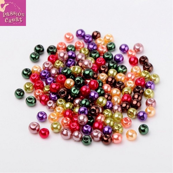 400 Perle En Verre Nacré Couleur Multicolore 4mm - Photo n°1