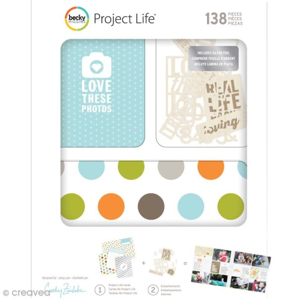 Kit cartes et embellissements Project Life - Cathy Zielske - Photo n°1