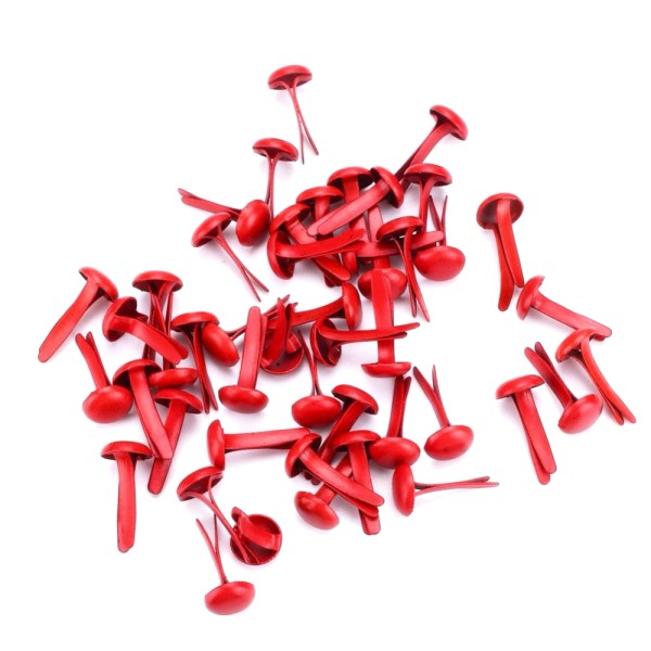 100 Mini brads ronds rouge attaches parisiennes scrapbooking - Photo n°1