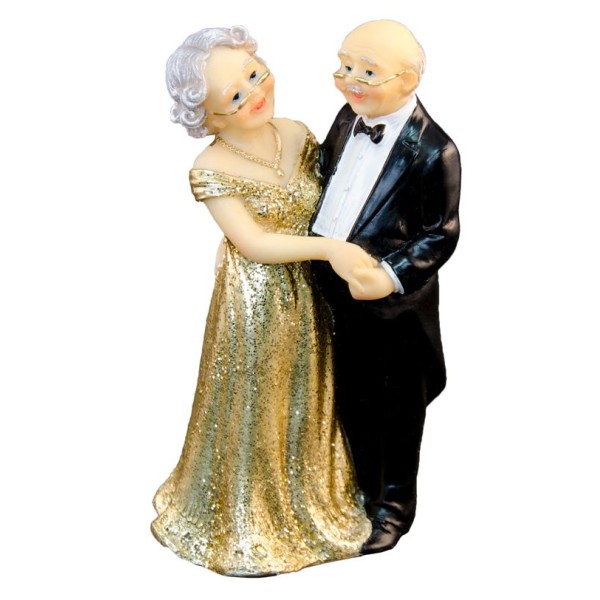 Figurine couple mariés noces d'or - Photo n°1