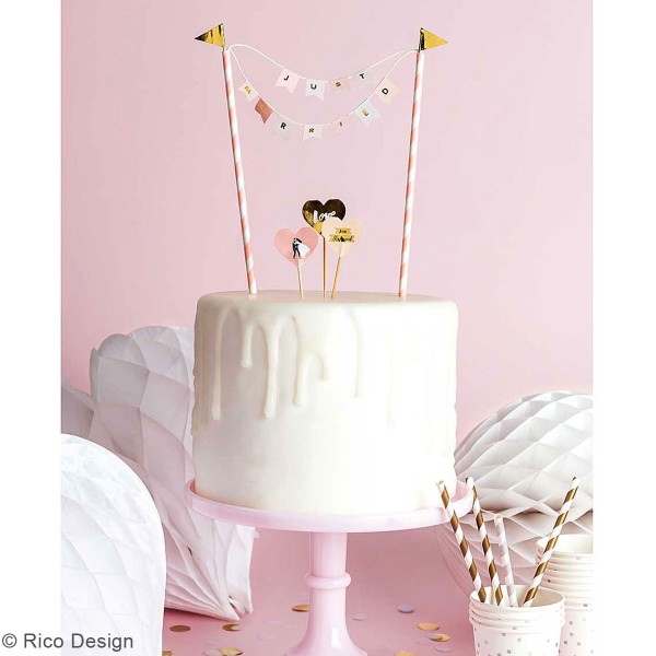 Décoration de gâteau - Just Married - 6 pcs - Photo n°3