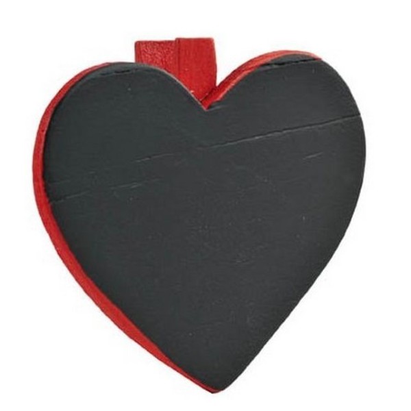 48 Marques-places coeur ardoise sur pince rouge - Photo n°1
