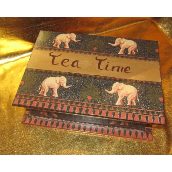 Boîte à thé en MDF 24x17,6x7,5 à décorer - Photo n°3