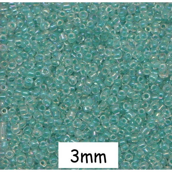 R-30g Perles De Rocaille 2mm Vert Opaline Irisé, Environ 2700 Perles - Photo n°1