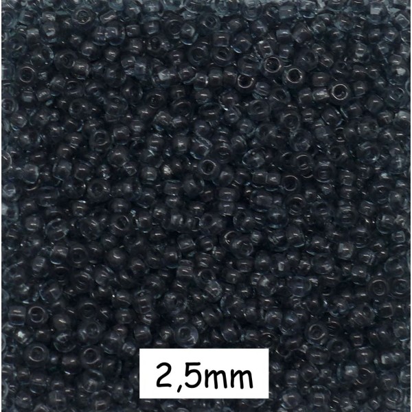30g Perles De Rocaille 2,5mm Gris Anthracite Transparent Environ 2750 Perles - Photo n°1
