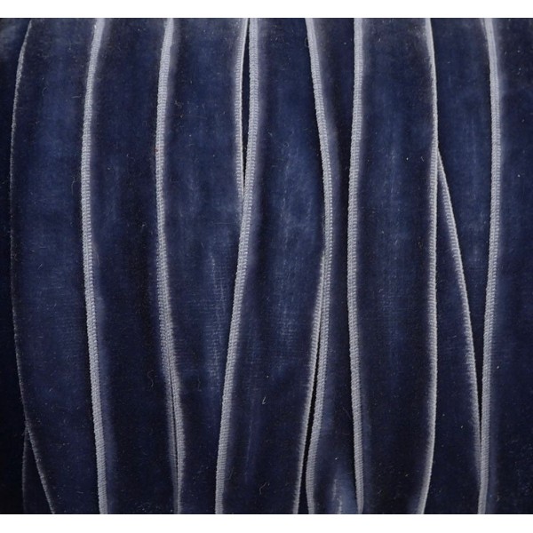 1m Ruban Élastique Plat Velours Bleu Bleuet 10mm - Photo n°1