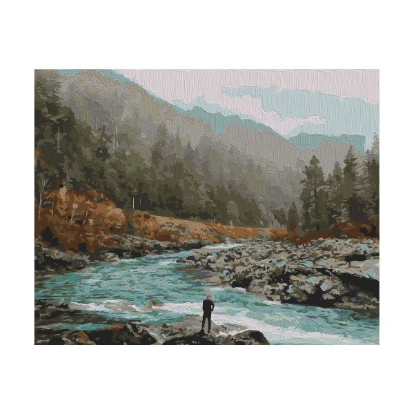 Kit de peinture par numéros - Rivière de montagne - 40x50 cm - Photo n°1