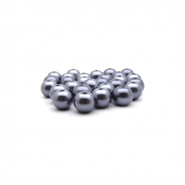 Perles verre nacré 8mm gris foncé par 20 - Photo n°1