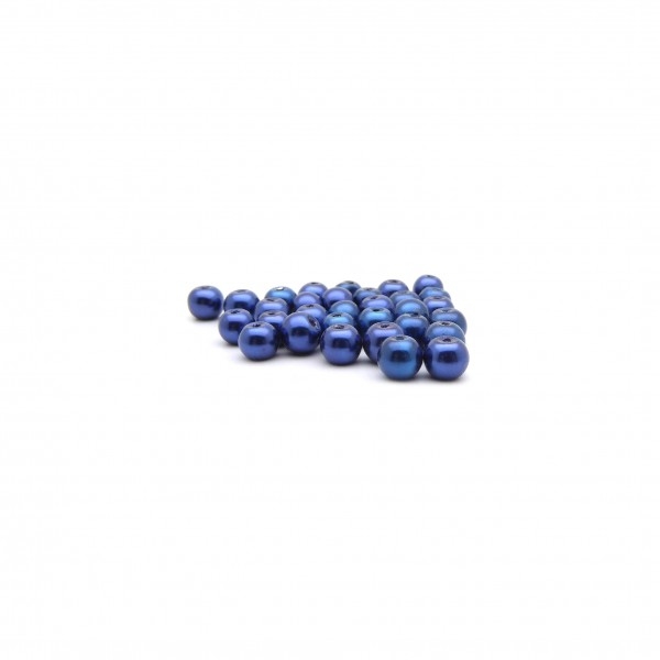 Perles verre nacré 6mm bleu foncé par 40 - Photo n°1