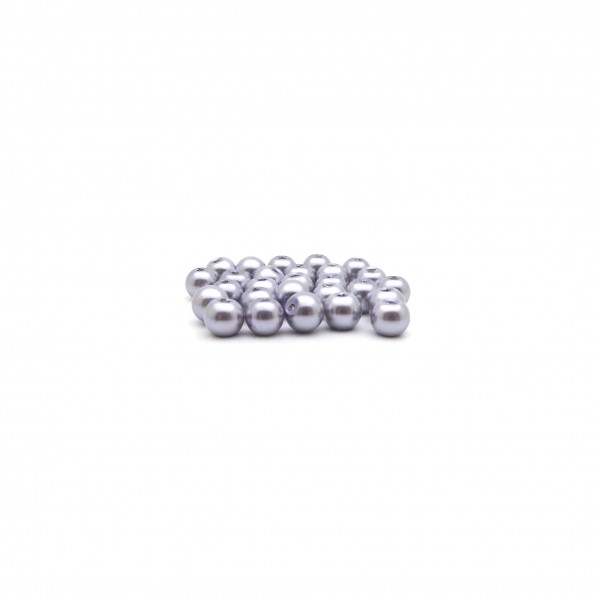 Perles verre nacré 6mm gris argent par 40 - Photo n°1