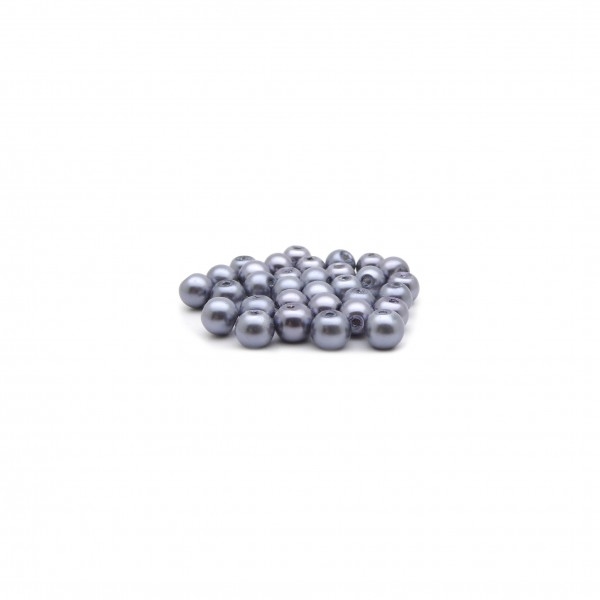 Perles verre nacré 6mm gris foncé par 40 - Photo n°1